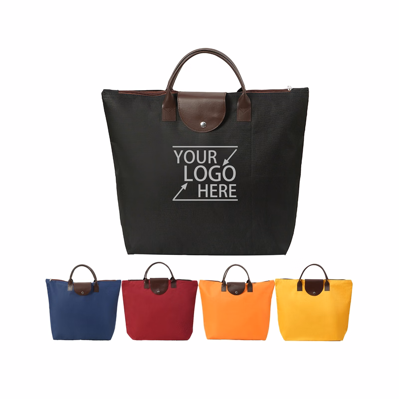 Oxford Fabric Waterproof Collapsible Zipper Shopping Bag