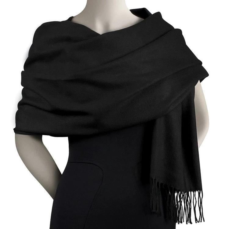 Black Acrylic Pashmina Scarf 1