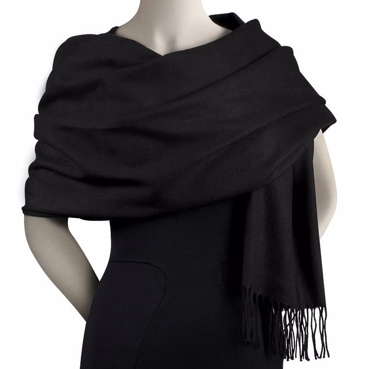 Black Acrylic Pashmina Scarf