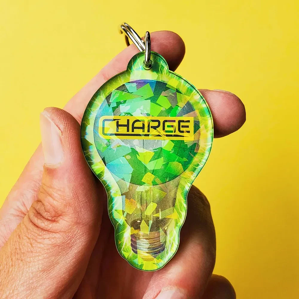 Acrylic Cracked Ice Holographic Key Tag 1