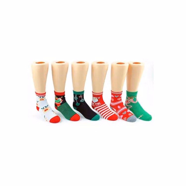 Kids' Crew Socks - Christmas Design Size 4-6