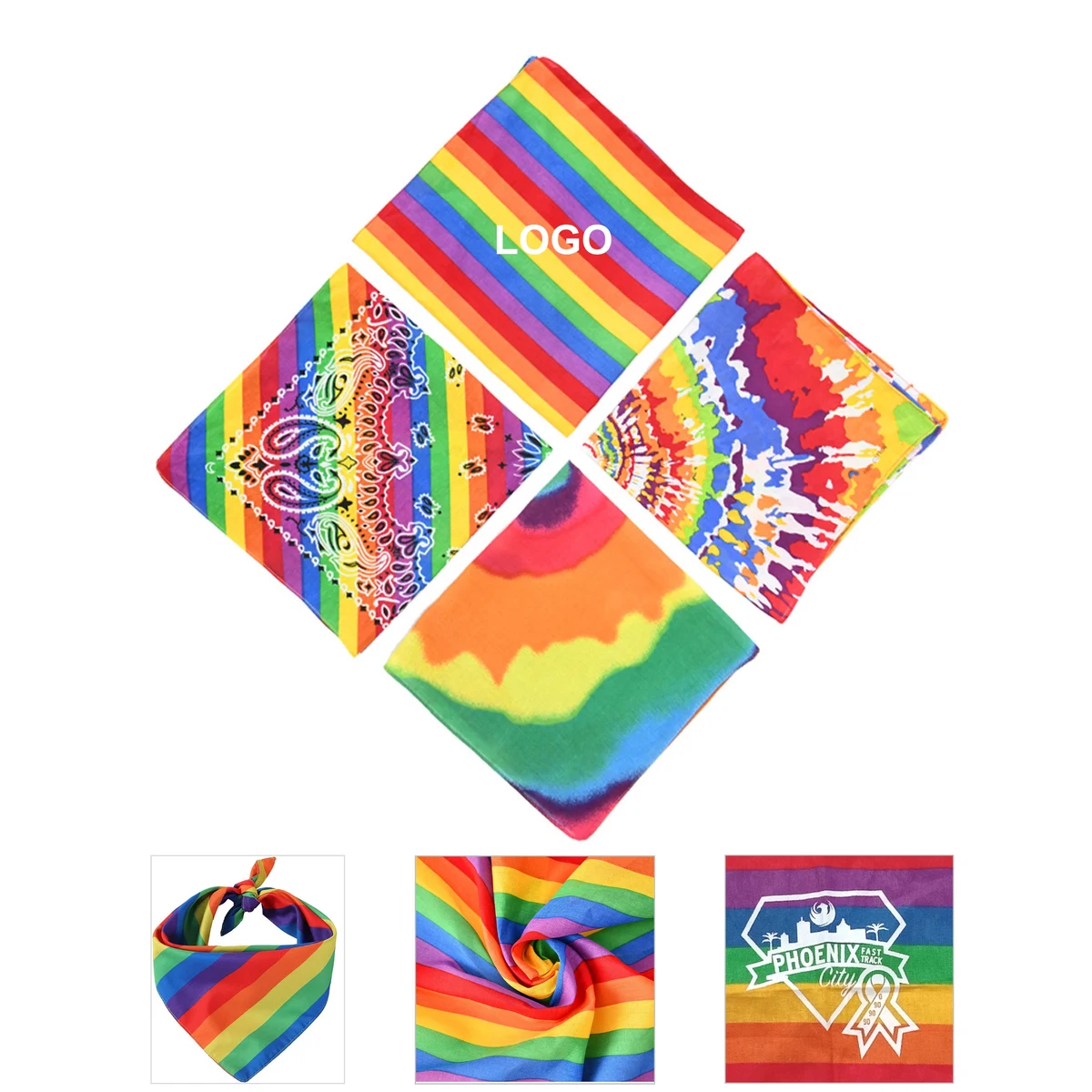 Rainbow Square Bandana (direct import) 1