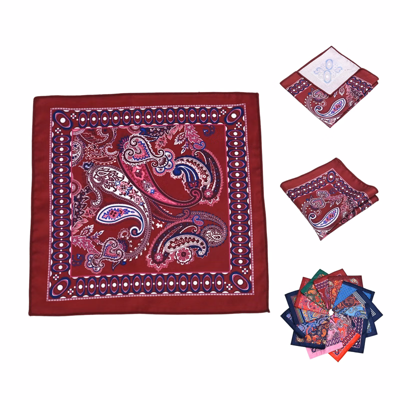 MOQ100 Gentleman Dress Pocket Towel Square Handkerchief