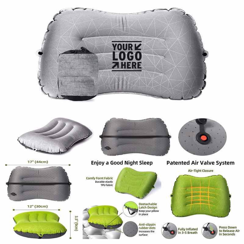 Ultralight Compressible Camping Inflatable Ergonomic Lumbar Support 2.0 Blow Up Travel Pillow
