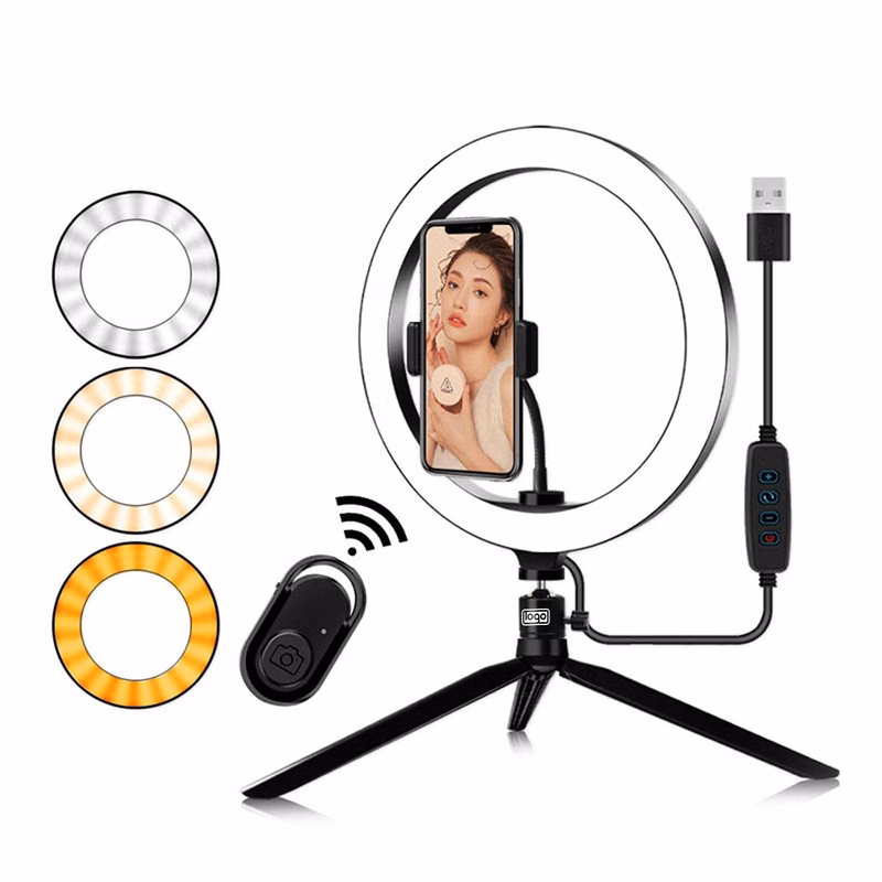 10 inch LED Ring Light with Tripod Stand Phone Holder