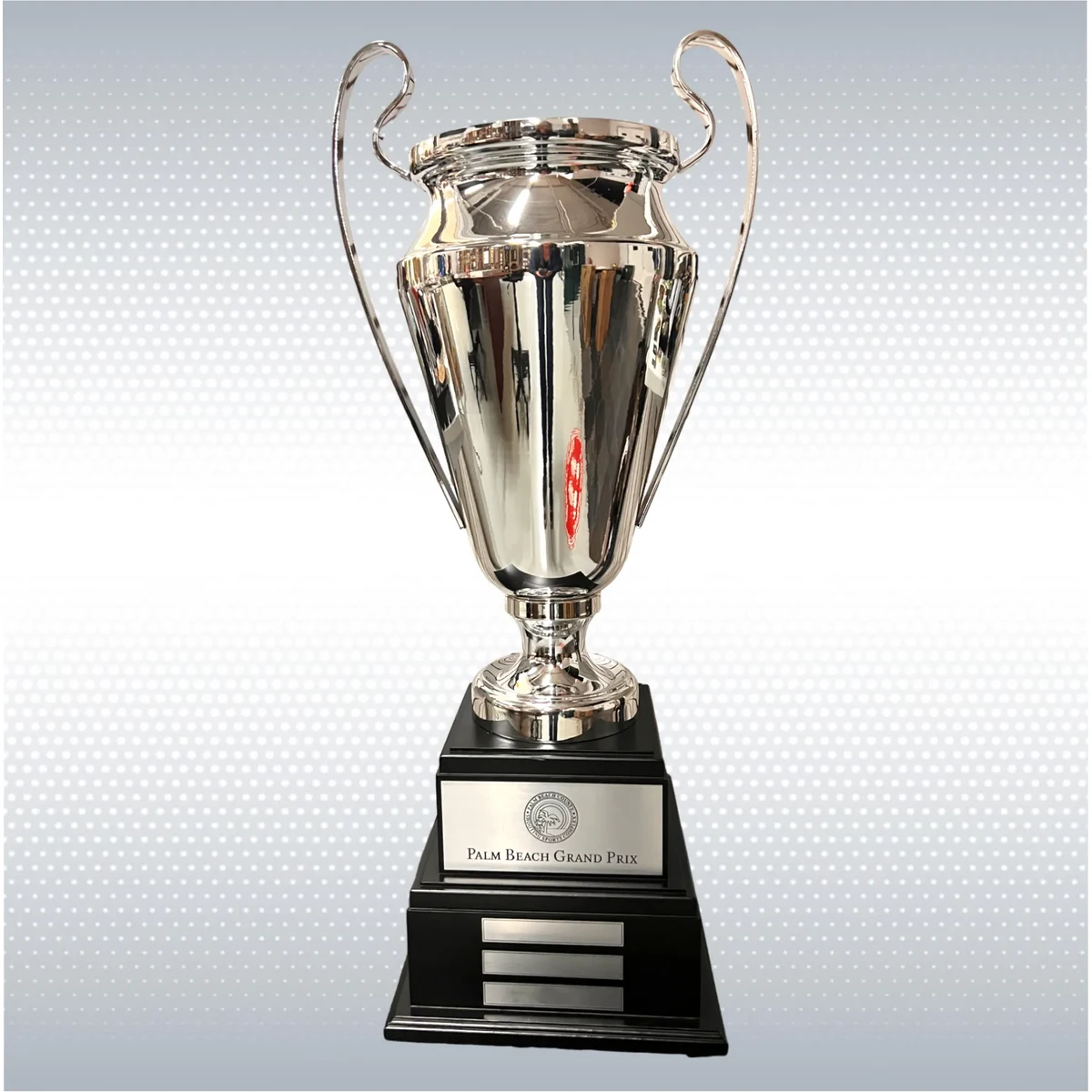 33" Metal Italian Cup Trophy W/ Ebony Wood Perpetual Base 1