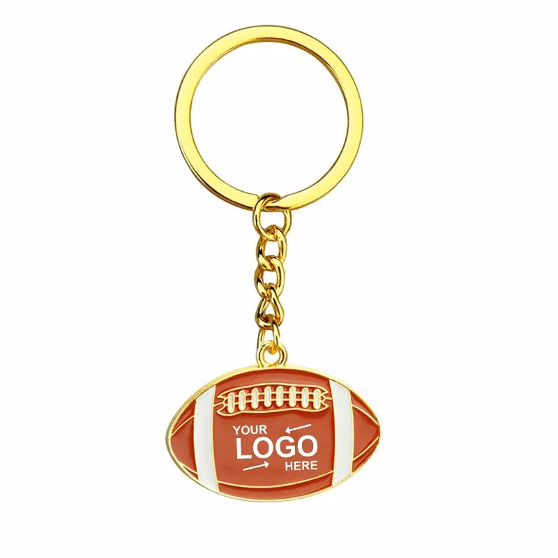 Metal Rugby Keychain