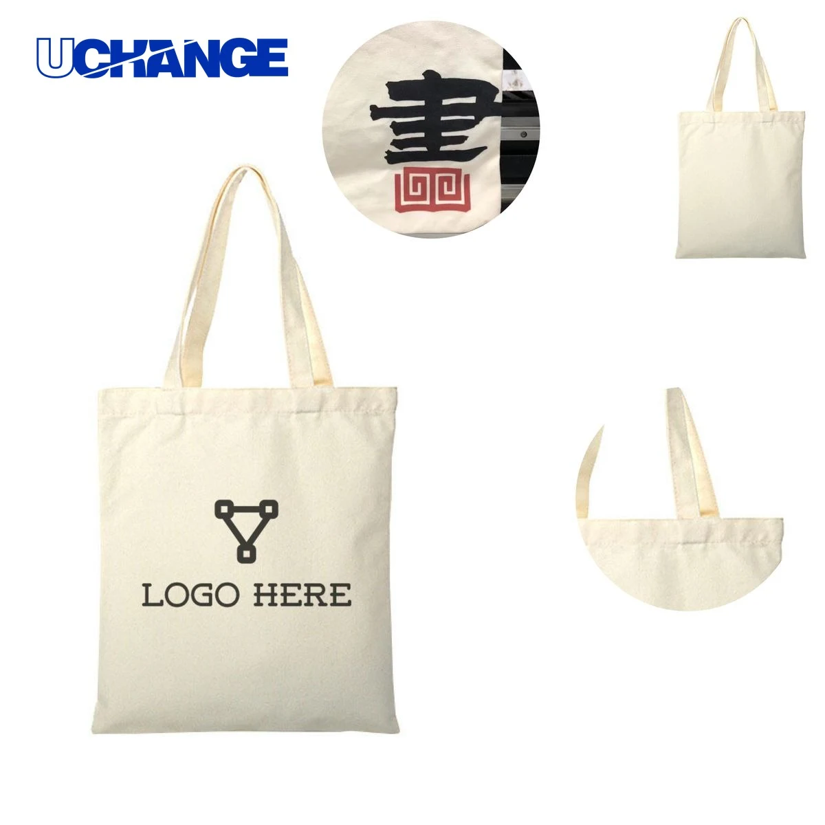 Heavy Duty Eco Canvas Grocery Tote Bag, custom tote bag with logo imprint 1