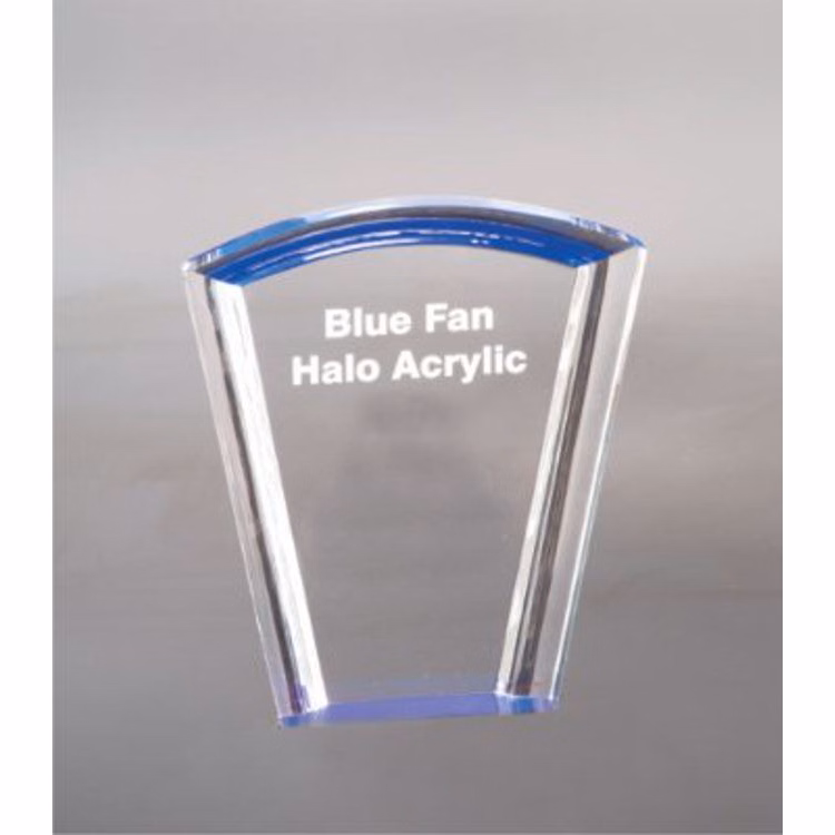 7" Fan Blue Halo Acrylic Award