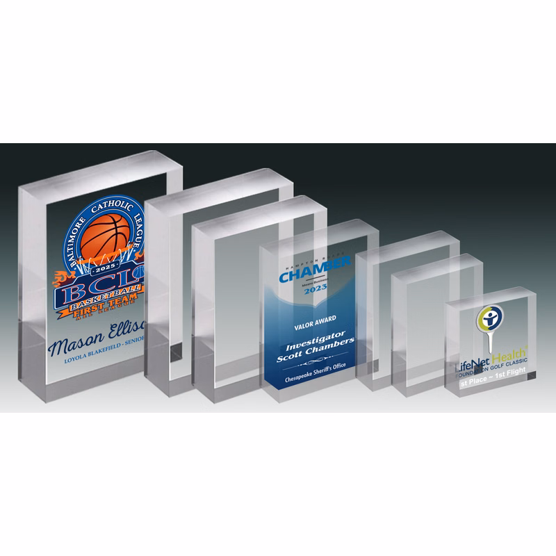 ACRYLIC BLOCK, STRAIGHT CUT, NO BEVEL