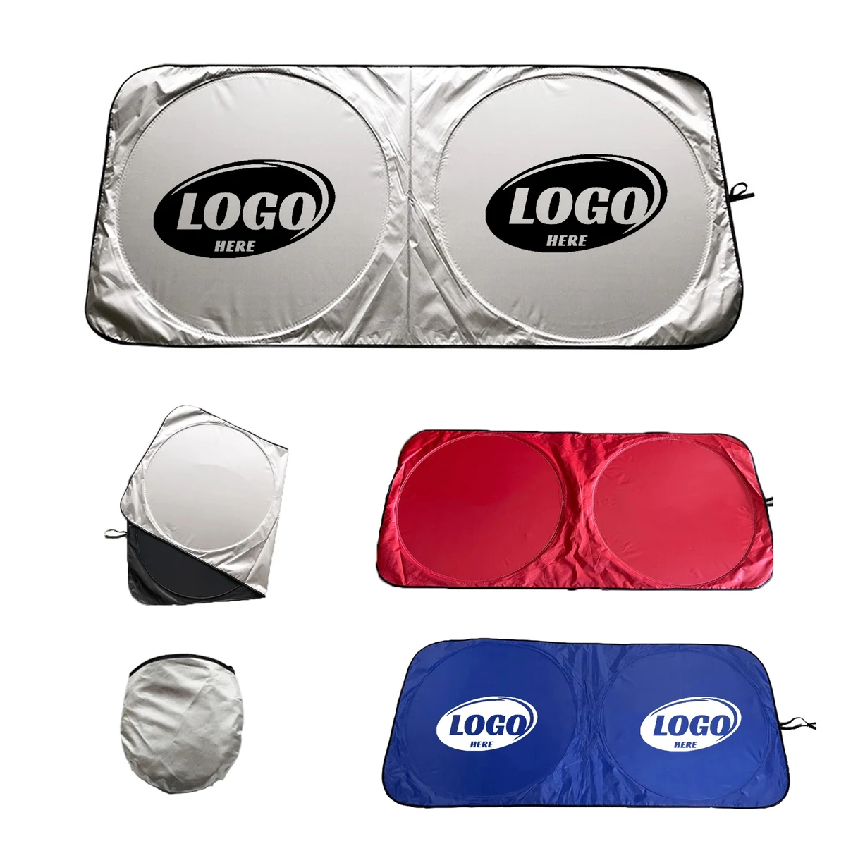 Full Color Car Windshield Sun Shade with Pouch MOQ 100PCS 1