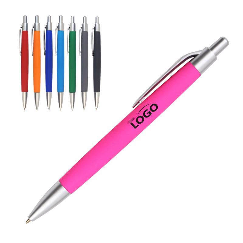 Printed Logo Glued Plastic Click-Action Pen