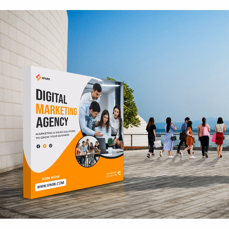 10' x 8' Fabric Pop Up Straight Display (Graphic only)
