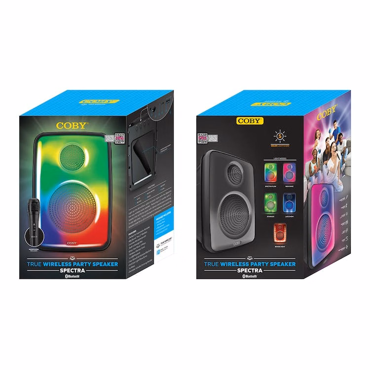 COBY Spectra Wireless Party Speaker - Built-in Karaoke