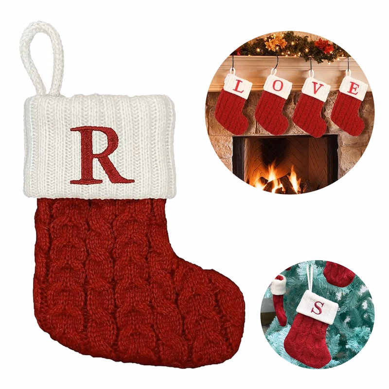 Mini Cotton Knitted Christmas Stocking