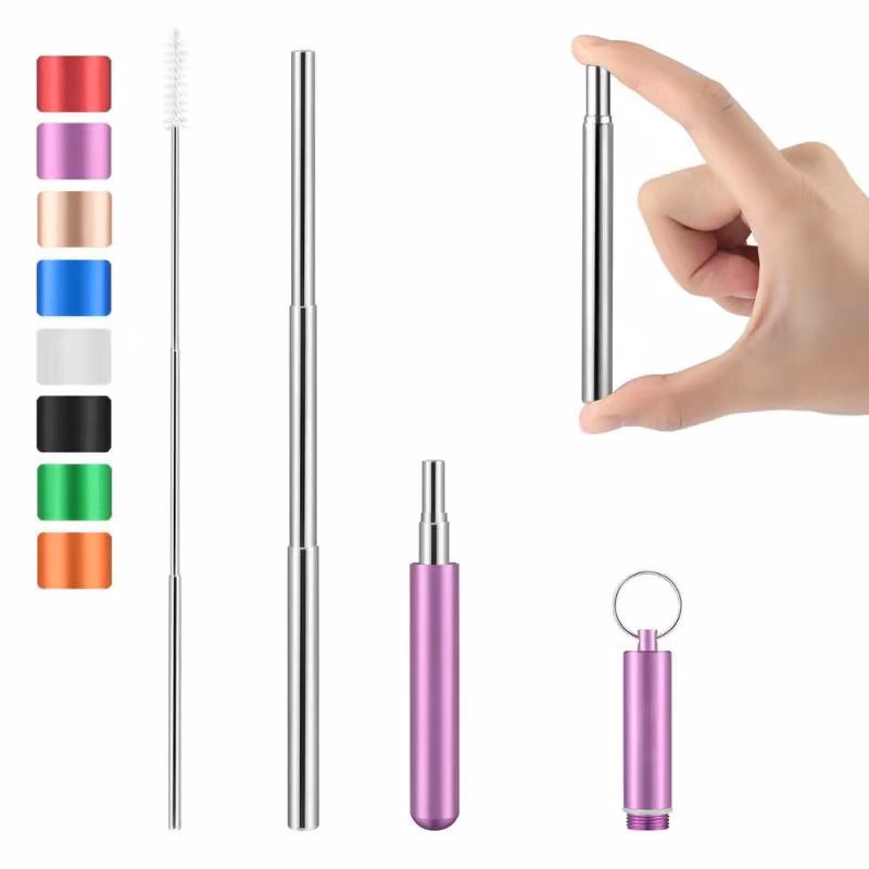 Portable And Environmentally Friendly Foldable Telescopic Straw