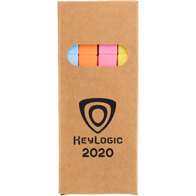 4-Piece Square Recycled Highlighter Set