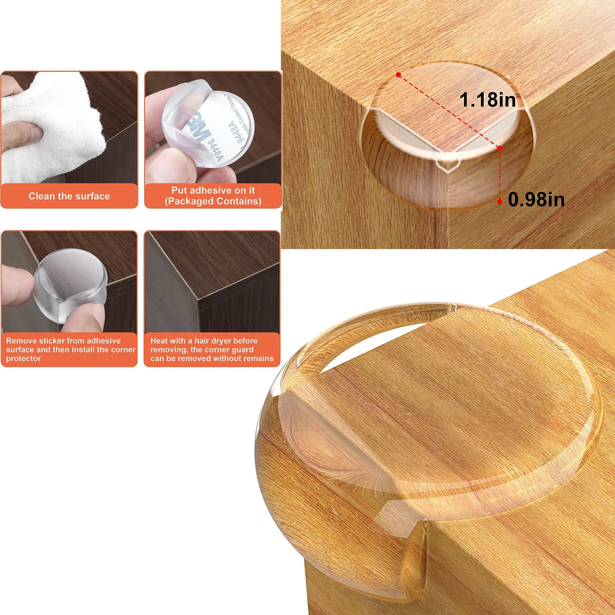 12 Pieces Table Corner Protector Guards for Baby Satety 1