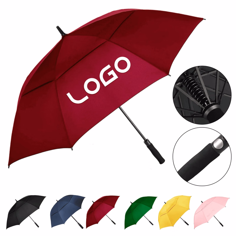 Custom Logo Windproof Pongee Golf Umbrella 59in
