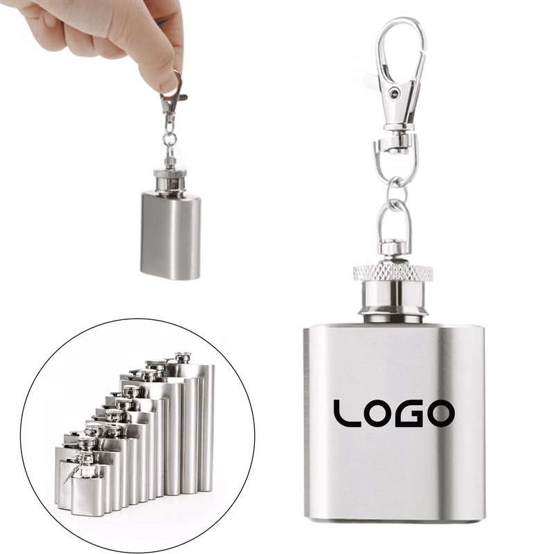 Mini Stainless Steel Keychain Liquor Flask