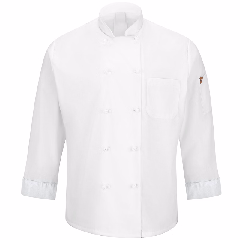 Red Kap® Men's Ten Knot Button Chef Coat with OilBlok + MIMIX®