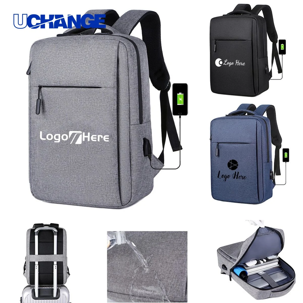 Business Laptop Backpack Organizer with USB Charging Port 1