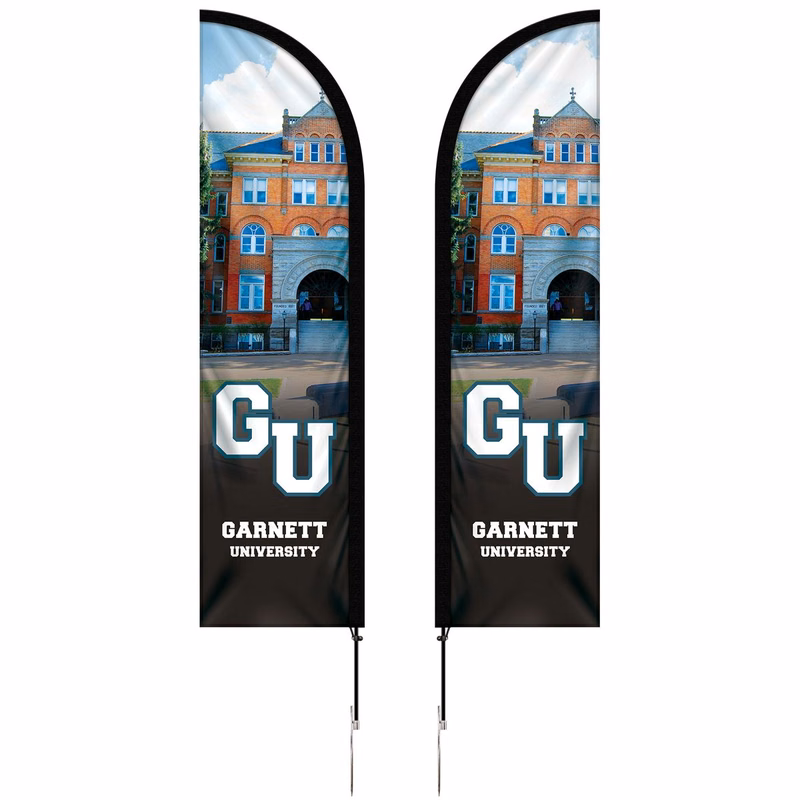 8' Double Sided Portable Half Drop Banner w/ Hardware Set