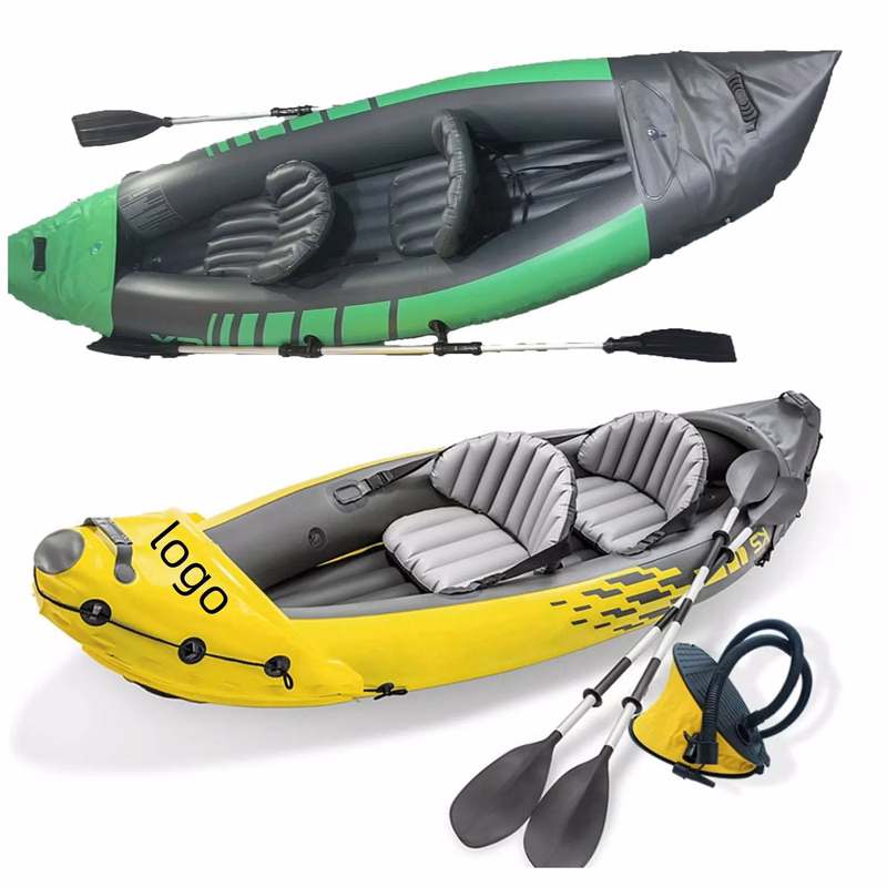 2 Man Inflatable Canoe & Kayak With Aluminum Oars
