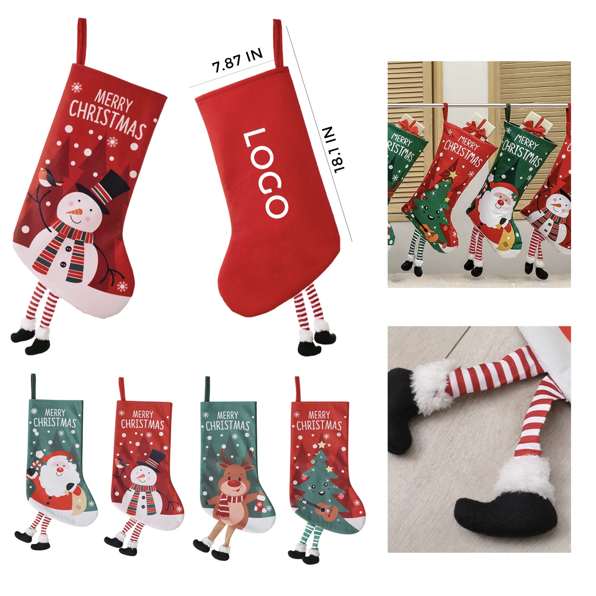 MOQ 10 PCS Plush Christmas Sock 1