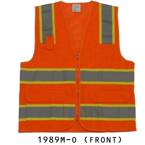 Ansi Class 2 Safety Vest , 2 Tone, Mesh, Orange 1
