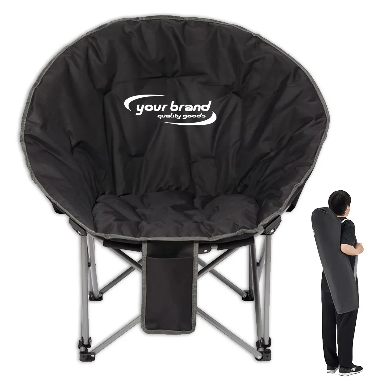 Folding Moon Chair ( 400lbs Capacity) - Personalization 1