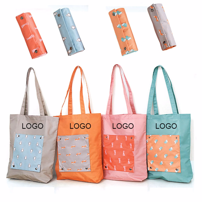 Folding Grocery Bag with front pocket