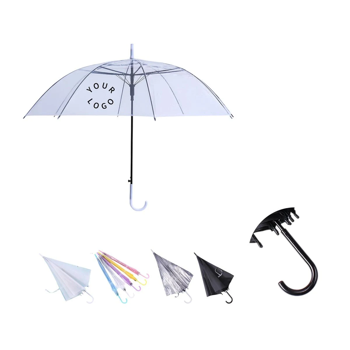 PVC Rain Umbrella with Folding Handle 1