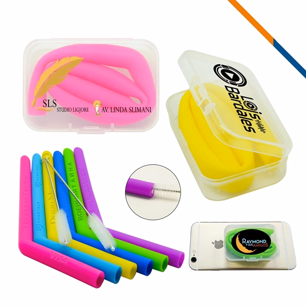EcoSaver Silicone Straws for Commutes, Fitness and Travel