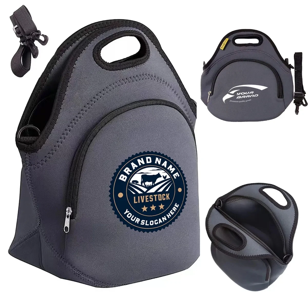Customizable Neoprene Lunch Insulated Reusable Tote Bag 1