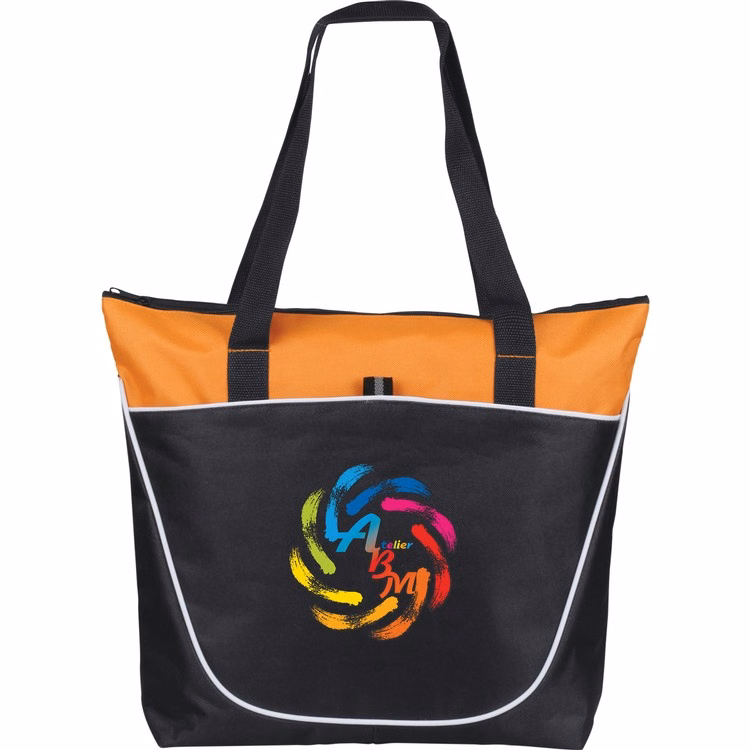 Hermosa Zippered Poly Canvas Tote