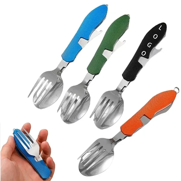 Multi-function Folding Tableware Set with Bottle Open 1