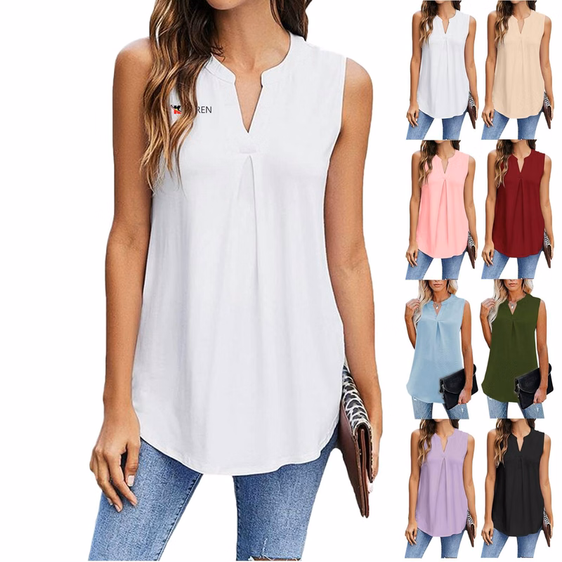 Womens V Neck Sleeveless Tank Top