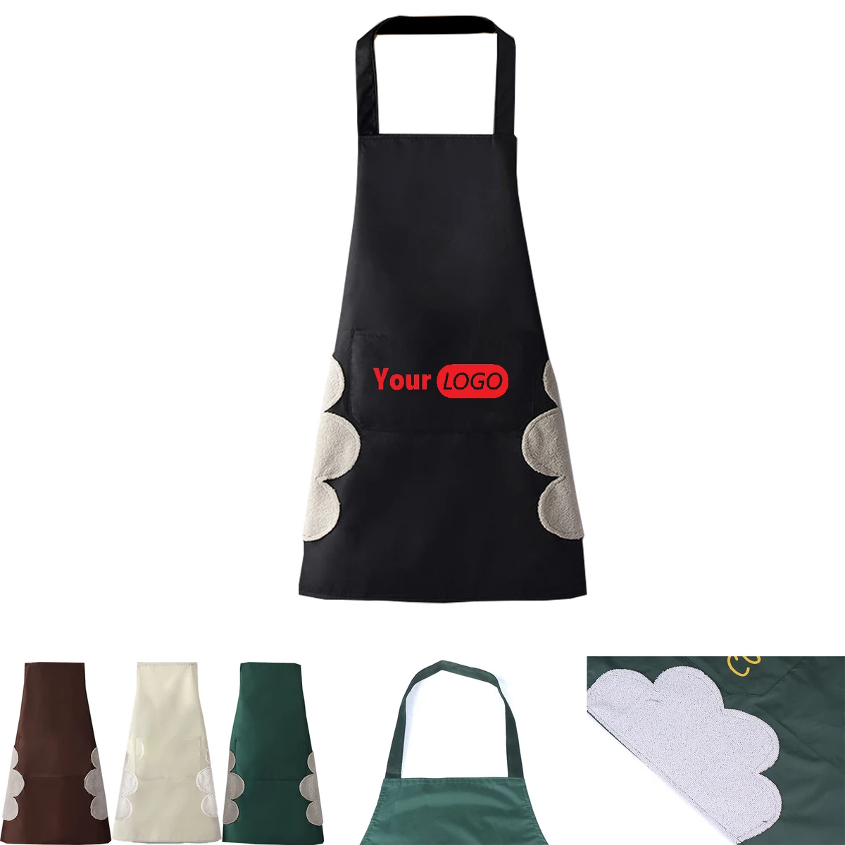 Custom Waterproof Apron With Wipe Towel 1