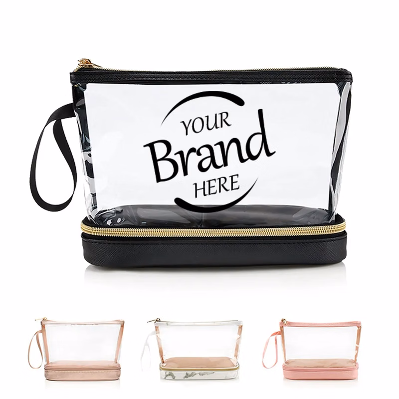 Clear Double Layer Makeup Brush Bag
