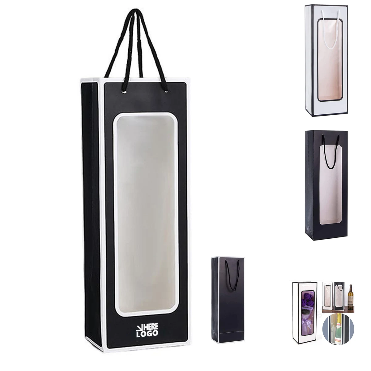 Kraft Paper Wine Bags with Transparent Window 1