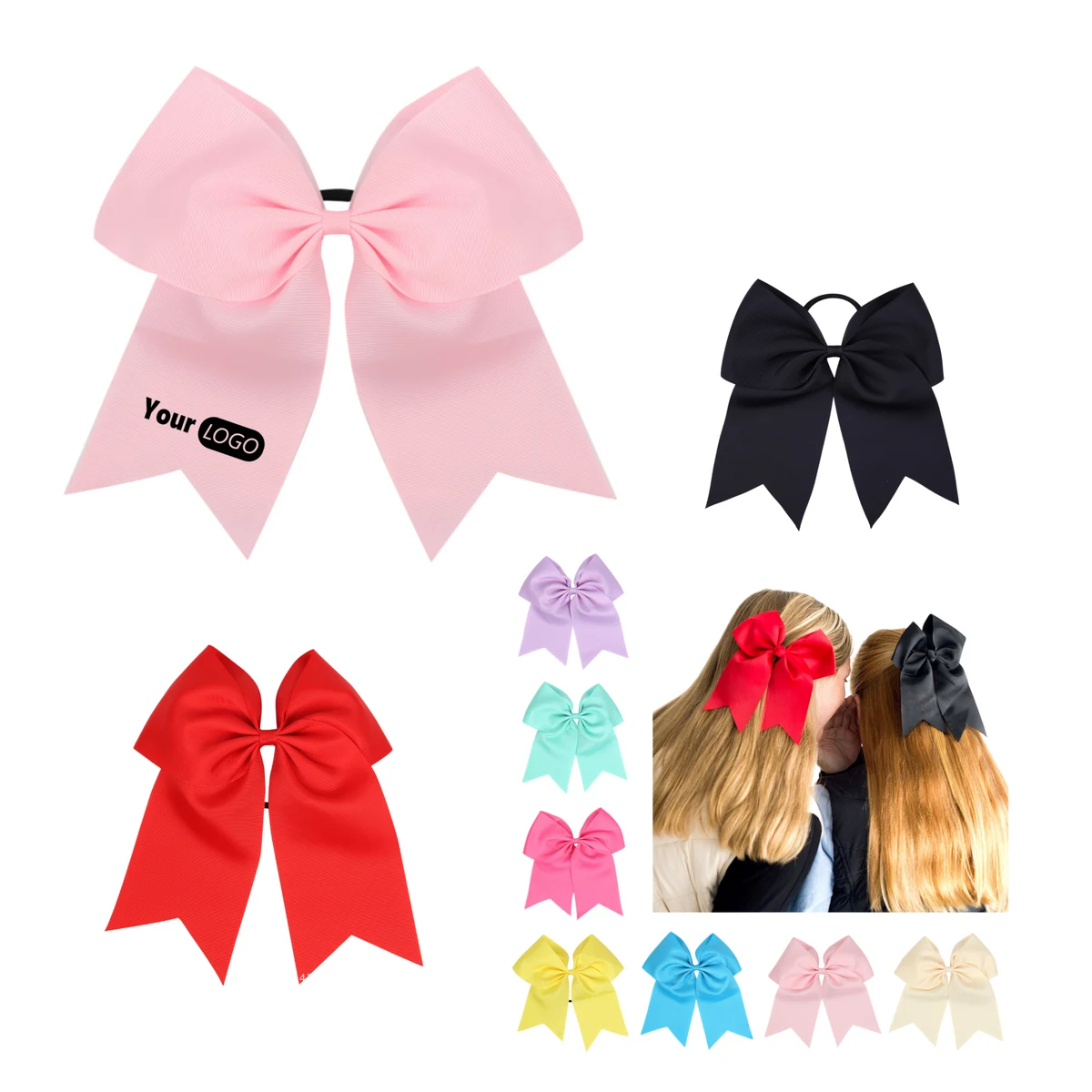 Custom Logo Oversized Bow-Tail Scrunchie 1