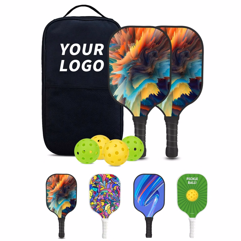 Full Color Premium Fiberglass Pickleball Set