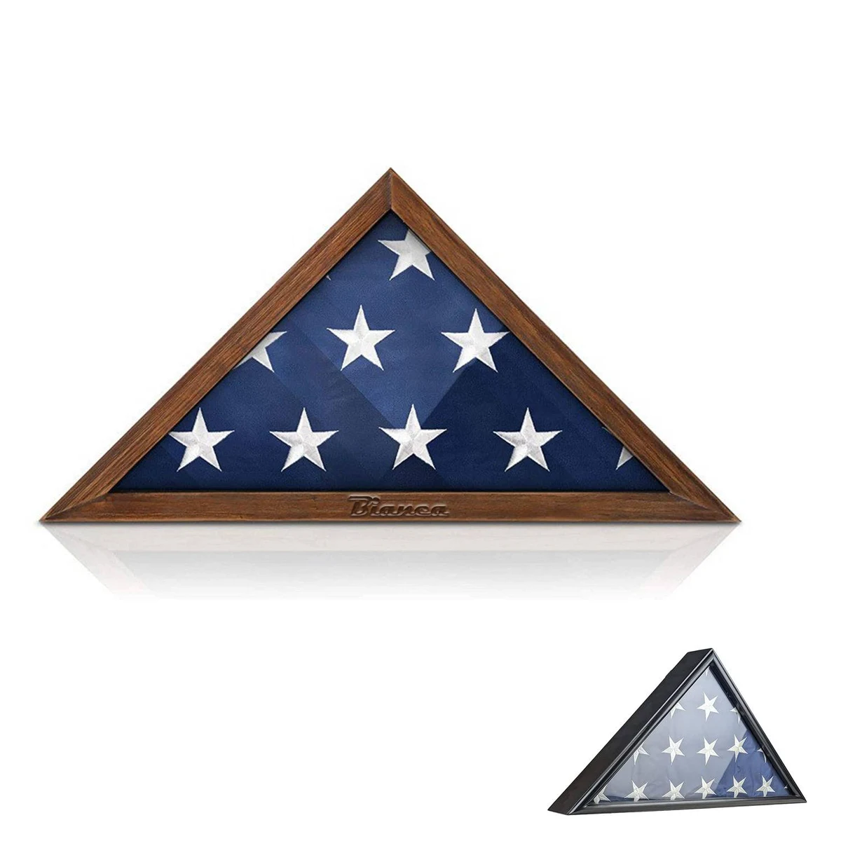 Wooden Triangular Flag Display Box 1
