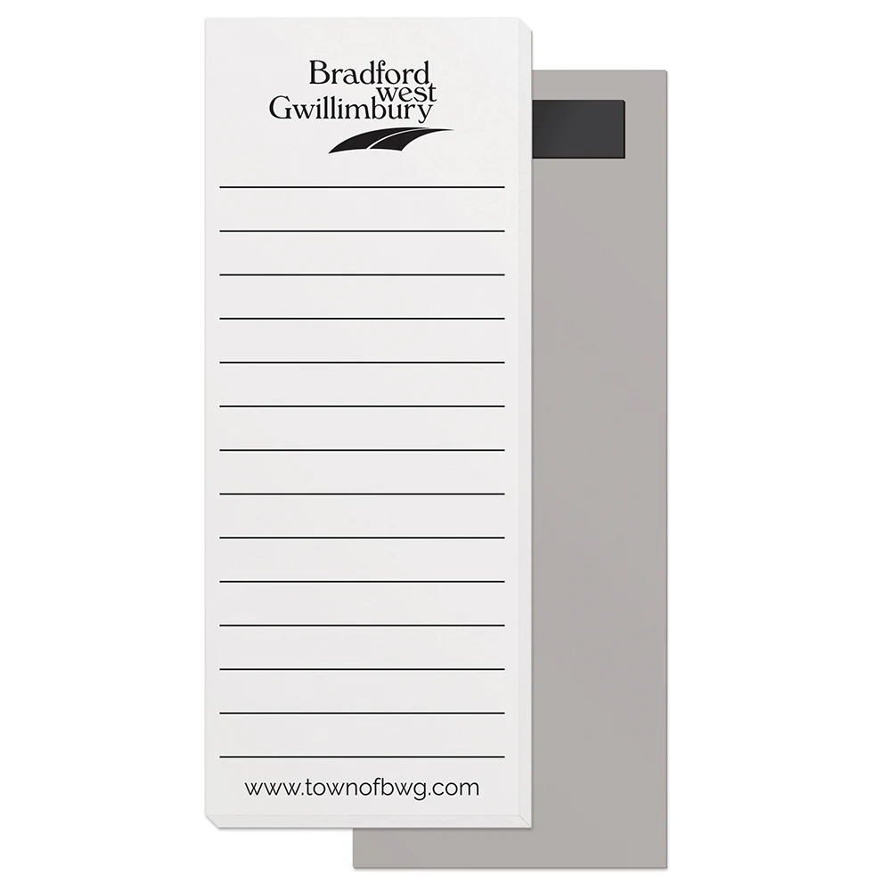 50 Page Magnetic Note-Pads with Black Imprint (2.75"x7") 1
