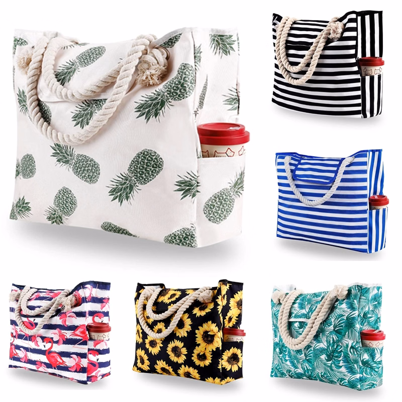 Large Beach Canvas Tote Bag