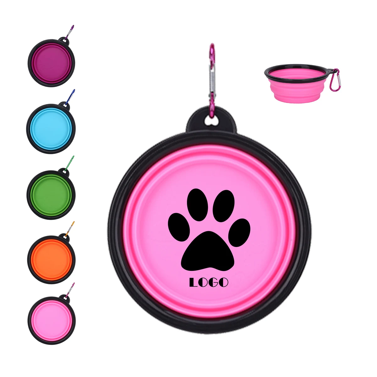 12oz Waterproof Collapse TPE Pet Bowl Carabiner 1