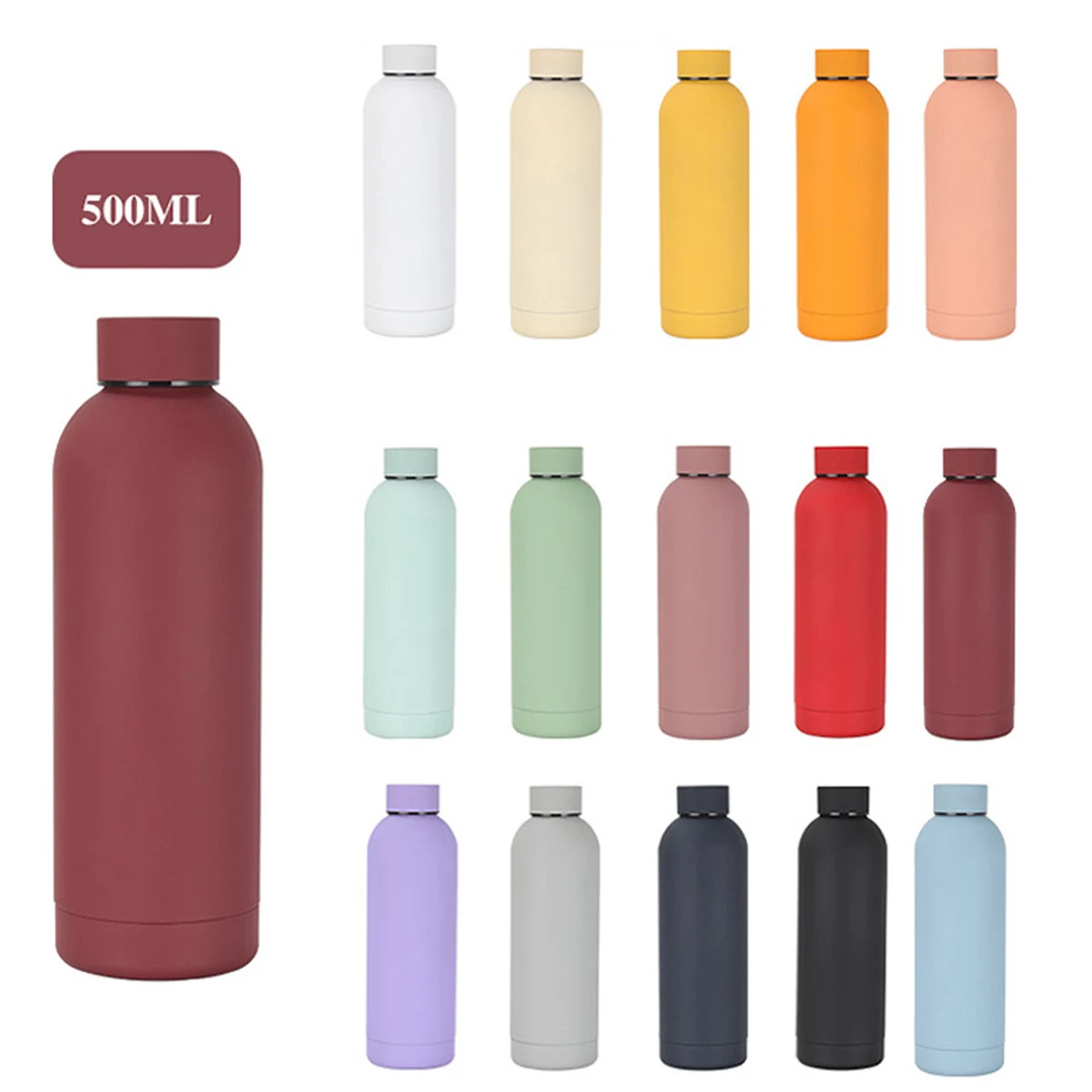 16oz Stainless Steel Sports Bottle with Small Mouth 1