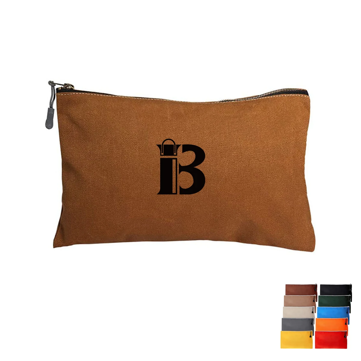Flat Canvas Utility Pouch with Zipper 1