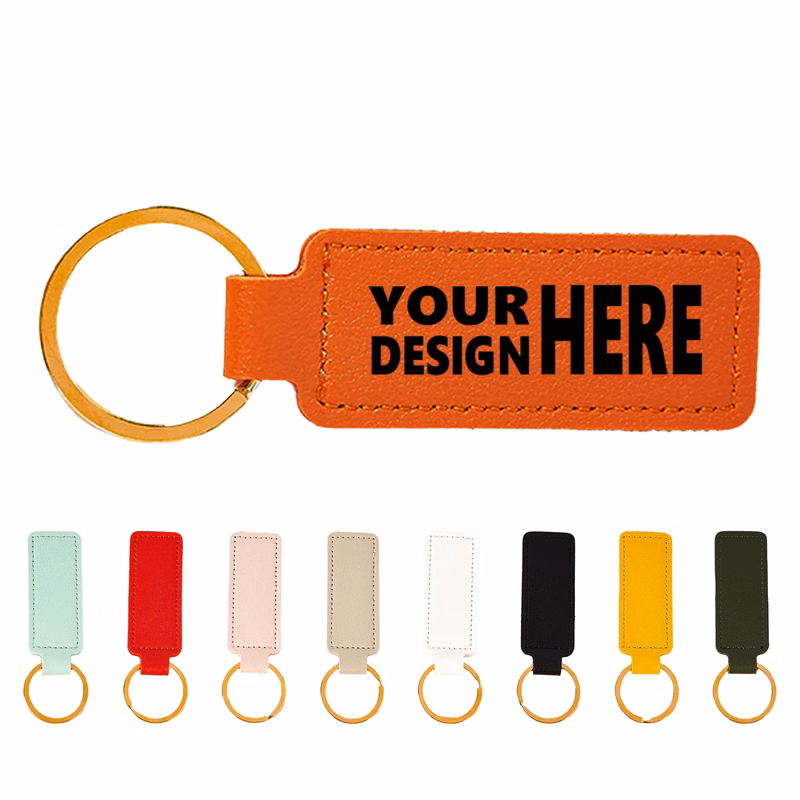 Vibrant Leather Keychain